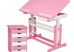 Adjustable Height Children's Desk with Roll Containers Desk Tilt