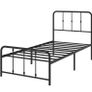 3ft Single Bed Frame with Headboard (90 x 190 cm) - 14'' Height - Metal Bed Base with Footboard - Steel Slat Support - Easy Assembly - Black Image 10