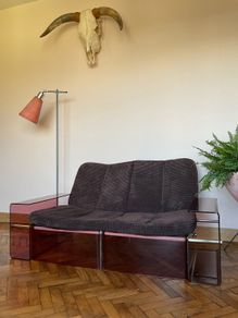 Mid century pink Perspex 2 seater love seat