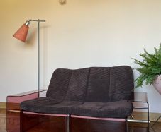 Mid century pink Perspex 2 seater love seat