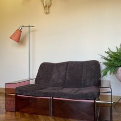 Mid century pink Perspex 2 seater love seat
