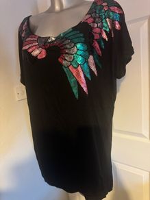 H&M Black sequin top size M UK16 EU44 Postage included