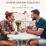 3 Pcs Aluminium Bistro Set, Garden Furniture Dining Table and Chairs Antique Outdoor Seat Patio Seater, White Image 2