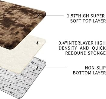 Lemon Rugs Living Room 160x230cm, Coffee Area Rugs for Bedroom, Washable Anti Slip Extra Large Shaggy Soft Rug Fluffy Modern Floor Carpets Mat Beside Carpet for Kids Living Room