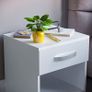 High Gloss 1 Drawer Bedside Cabinet, White, 47 x 40 x 36 cm Image 3