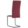 Cantilever Dining Chairs 4 pcs Red Faux Leather Image 4
