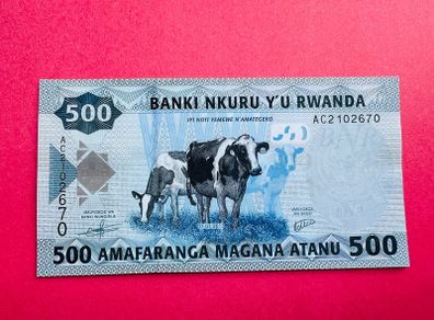 Rwanda  500  Francs. 2013. Pick  38a. ( Uncirculated )