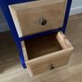Unique Upcycled Dressing Table / Vanity Desk - Navy Blue & Natural Wood - 6 Drawers Image 4