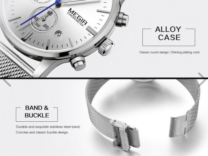 MEGIR Luxury Men Wrist Chronograph Watch