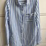 Dunnes Stores Blue and White Striped Long Sleeve Shirt Size M Image 2