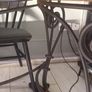 Large dining table rustic farmhouse style with iron styled legs Image 5