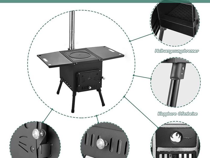 Camping Stove Large Hot Tent Wood Burning Stove