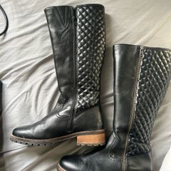 Womens Calf Length Leather Boots - Size UK 6 nearly new