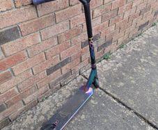Neo-Chrome / Oil Slick Stunt Scooter - Great Condi