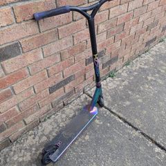 Neo-Chrome / Oil Slick Stunt Scooter - Great Condi