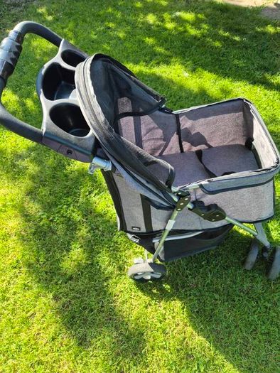 Trixie Grey Dog Buggy Stroller (Quick-Fold, Max 11kg)