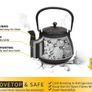 Toptier Japanese Cast Iron Teapot with Stainless Steel Tea Infuser, Durable Cast Iron Kettle Set, Retro Design Tea Kettle Coated with Full Enameled Interior 32 oz / 950 ml MULTIPLE COLOURS AVAILABLE, SEE PHOTOS (FREE POSTAGE) Image 4