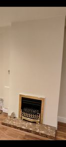 marble under fireplace