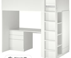 Ikea Loft Bed, Mattress, Desk, Wardrobe.