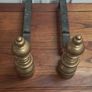 Antique French solid brass fire dogs set Image 2