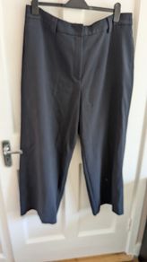 Navy M&S wide leg trousers