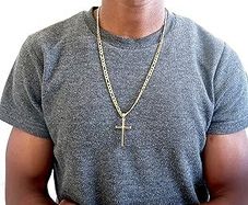 Adorato 24k Gold Cross Figaro 22inch Chain