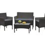 A Set of 4 Wicker Garden Furniture Lounge Coffee Table Image 2