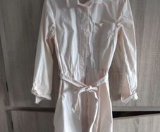 H&m tie belt cotton shirt dress size xxs