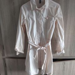 H&m tie belt cotton shirt dress size xxs