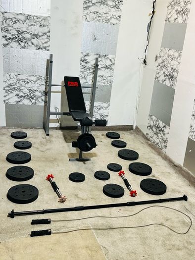 Adjustable Weight Bench Weights Dumbbells Barbell