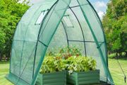 SPRING SALE | Portable Tunnel Greenhouse Outdoor: Heavy Duty Walk in Green House with Mesh Windows Durable Plastic PE Cover for Outside, 1.8x1.8x2m