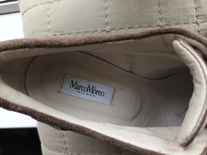 Marco Moreo wedge, soft suede & leather mint condition