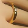 Solid Band Ring with Moissanite Gemstone Image 4