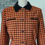 Vintage 1980s Windsmoor wool houndstooth orange black ladies smart jacket M L Image 2