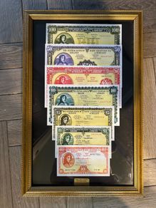 Framed replica Lady Lavery Bank notes collection