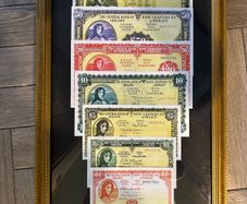Framed replica Lady Lavery Bank notes collection