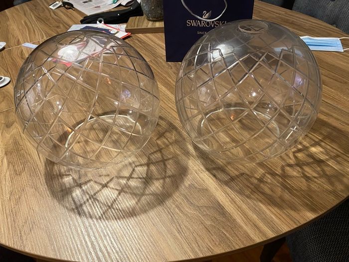 Two light shades Glass , beautiful cut detailing