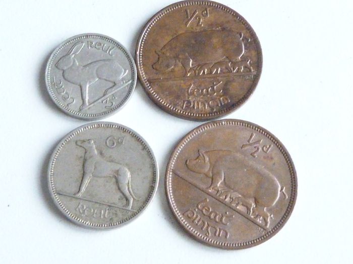 Four Irish coins