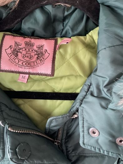 puffer jacket feather & down juicy couture hooded jacket medium