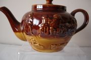 Arthur Wood Hunting Scene Lambeth Glazed  Stonewear Teapot early 1900's