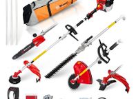 main image for ad BU-KO Petrol Long Reach Multifunction Garden Tool Lawn Trimmer Hedge Shears Secateurs Brushcutter with 2.4mm Trimmer Line 3m Extension Pole Tool Bag