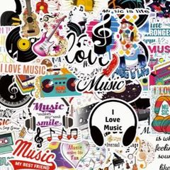 80pcs Music Note Stickers, waterproof, new.