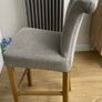 Grey upholstered Bar Stools with Oak Legs (x3) Image 6