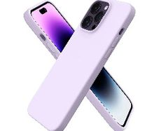 Liquid Silicone Case For Apple iPhone 14 Pro Max Luxury Thin Phone Cover Liliac Purple