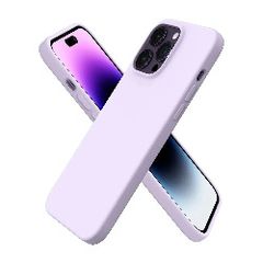 Liquid Silicone Case For Apple iPhone 14 Pro Max Luxury Thin Phone Cover Liliac Purple