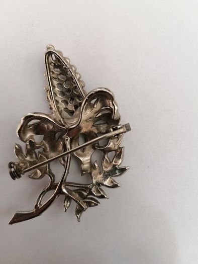 Broach Marcasite Vintage Flower Bouquet