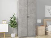 Wardrobe Concrete Grey 90x52x200 cm Chipboard