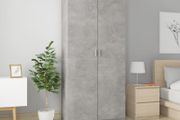 Wardrobe Concrete Grey 90x52x200 cm Chipboard