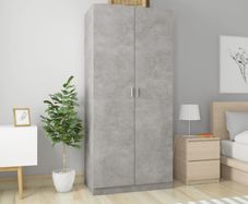 Wardrobe Concrete Grey 90x52x200 cm Chipboard