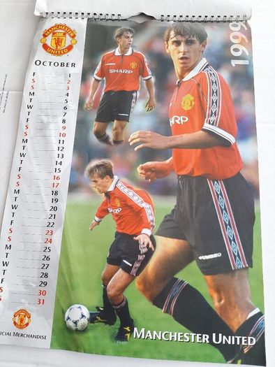 Vintage Man United 1999 calendar